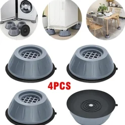 Tvättillbehör-4 st Antivibrationsfotkuddar Stötsäkra gummiben Slipstop Tyst Skid Raiser Matta För tvättmaskin Stöd Dämpare Stativ