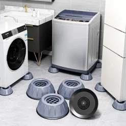 Tvättillbehör-4 st Antivibrationsfotkuddar Stötsäkra gummiben Slipstop Tyst Skid Raiser Matta För tvättmaskin Stöd Dämpare Stativ