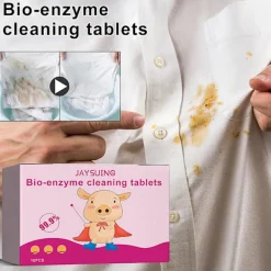 Rengöringsmedel-2 st Bio-Enzym Rengöringstabletter Multifunktionella Bio-enzym Rengöringstabletter Tvätmaskinsrengöringstabletter Allrengörande