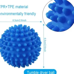 Torktumlare-3 st blå tvättbollar för torktumlare, smältfria nya mjukare material torktumlarboll - Kläder kommer ut mjuka fluffiga färre rynkor
