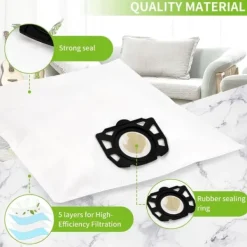 Dammsugare & Tillbehör-10 st dammsugarpåsar för Karcher dammsugare WD4 WD5 WD6 MV4 MV5 MV6