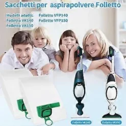 Dammsugare & Tillbehör-10 st Dammsugarpåsar för Vorwerk Kobold VK140 VK150 FP140 FP150 med 2 Filter