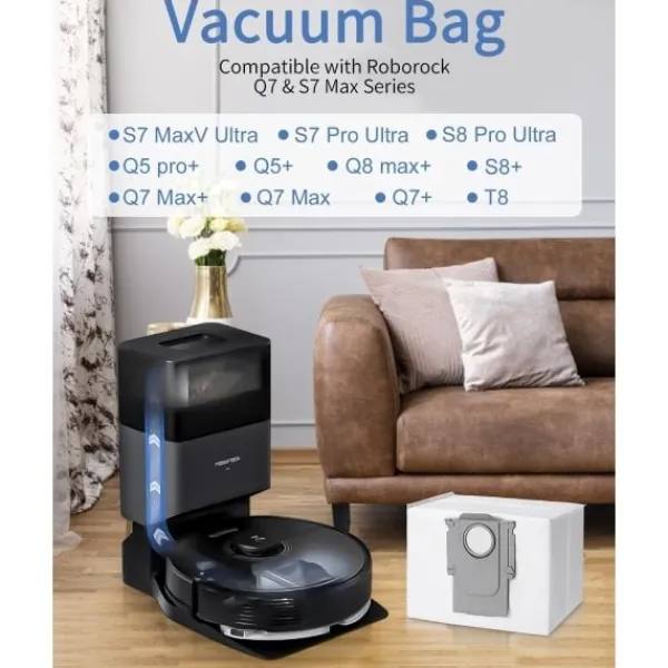 Dammsugare & Tillbehör-10 st dammsugarpåsar tillbehör för Xiaomi Roborock S8+/S8 Pro Ultra S7 MaxV Ultra/S7 Pro Ultra/Q7 robotdammsugare