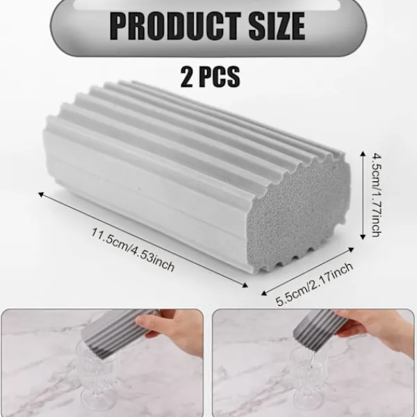 Svampar & Dukar-2 st Dammtorkningssvamp, Dubbelsidig Fuktig Rengöringssvamp Dammtorkare Rengöringsverktyg Återanvändbar Fuktig Dammsugare Våt Dammsugare Svamp