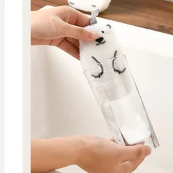 Svampar & Dukar-2 st diskborste svamp dubbelsidig diskborste hängande typ tecknad björn kopp borste rengöringsduk liten björnstil