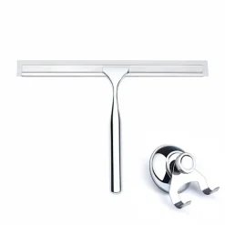 Fönsterrengöring-1 st duschskrapa fönsterskrapa hushållsvattenskrapa rostfritt stål 25,4 x 16,5 cm rengöringsskrapa för badrumsfönster