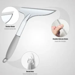 Fönsterrengöring-2 st duschskrapor, lämpliga för dusch, glasdörr, kakel och spegel, ingen strimskrap