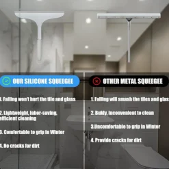 Fönsterrengöring-2 st duschskrapor, lämpliga för dusch, glasdörr, kakel och spegel, ingen strimskrap