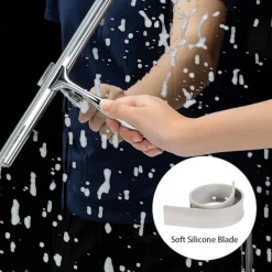 Fönsterrengöring-1 st duschspruta, fönstergummi, rostfritt stål torkare med