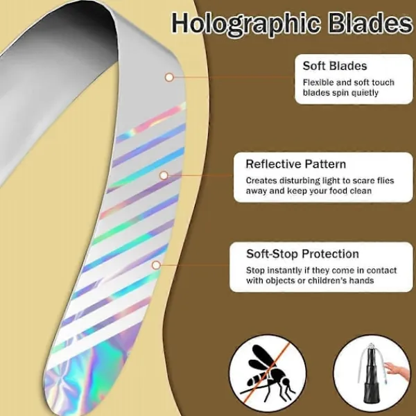 unbranded Skadedjur & Insekter-4 st Fläktar mot Flugor för Bord, Bordsfläkt Utomhus med Krok, Insektsavvisande Infällbara Flugfläktar