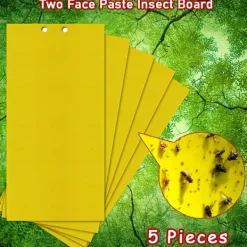 Skadedjur & Insekter-5 ST Flugfångare Dubbelsidig Gula klibbiga fällor Flygande insekt as the picutre