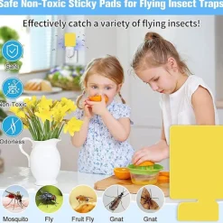 Skadedjur & Insekter-24 st Flygfälla-påfyllningskort för inomhusbruk, Flugfälla för icke-flygande insekter, dubbelsidig klibbig fälla