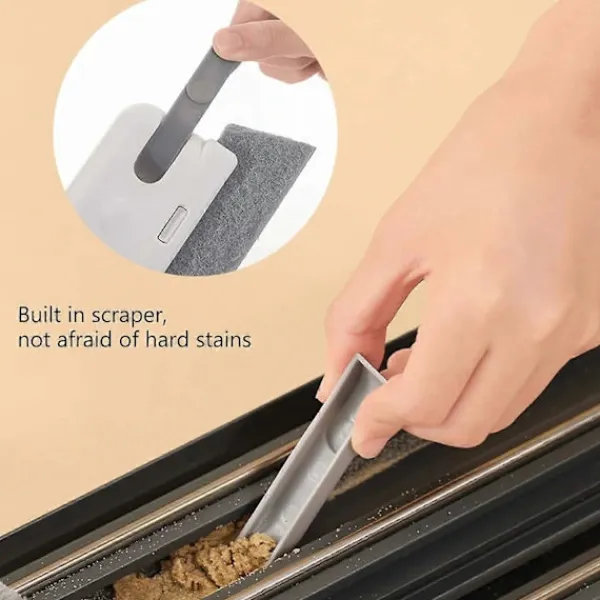 Fönsterrengöring-5 st Fönsterspår Rengöringsborste Skrapa Borste Fönster Litet Paket Borste Hushållsborste Skrapverktyg Rengöringsborste