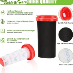 Dammsugare & Tillbehör-2 st för Bosch Flexxo Series 4 Filter BBH32101 BBH3ZOO25