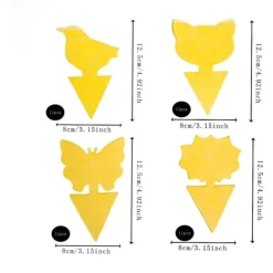 Skadedjur & Insekter-44 ST Gula klistermärken, små gula brädor, pluggbar flugfälla, mönstrad självhäftande flugfälla för inomhusväxter och krukväxter