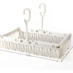 Tvättillbehör-2 st Hushålls Plast Hopfällbara Hängare Klämmor, Sparar Utrymme för Inomhus Torkställning för Strumpor (Vit) - q36/YY[D]