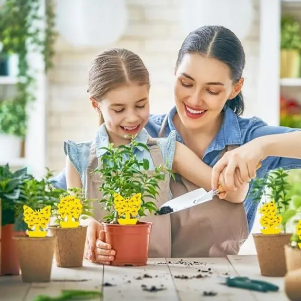 Skadedjur & Insekter-60 st Insektsfällor, Gula Flugfällor Självhäftande Växtskydd, Anti-knott inomhus, Flugfångare för Kök