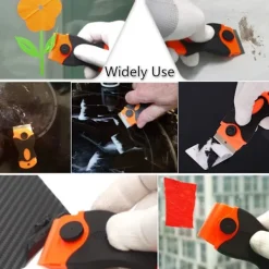 Fönsterrengöring-2 st Keramikglas-spackel med 10 plastspacklar + 10 metallblad, Keramikglas-spackel för att ta bort etiketter, eller