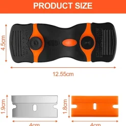 Fönsterrengöring-4 st keramikhällskrapa, keramikhällsskrapa med 20 rostfria blad och 20 plastblad, skrapa för att ta bort lim, färg, dekaler