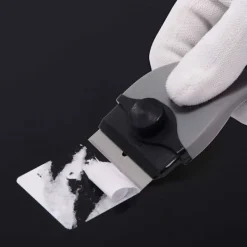 Fönsterrengöring-2 st Keramikhällsskrapa med 10 plastskrapor + 10 metallblad, Keramikhällsskrapa för borttagning av etiketter, Svart