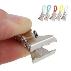 Tvättillbehör-15 st Klädnypor Hushåll Metall Färgglada Handduksklämmor på Krokar Öglor Handdukshängare Hängande Klädnypor Kök (5 Färger)