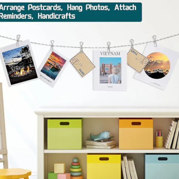 Tvättillbehör-60 st klädnypor i rostfritt stål, klädnypor, tvättlina, metallklämma, vindtät hängarklämma, silver, stark elasticitet -z