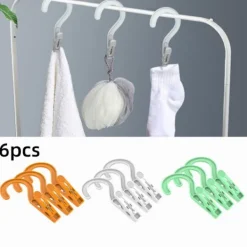 Tvättillbehör-6 st Klädnypor Torkklämma GRÖN