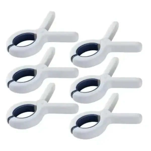 Tvättillbehör-6 st Klämmor Handduk Strand Kläder Klämmor Stol Klämma Hängande Plaststolar Stora Tvätt Torkpinnar Täcke Klädnypor Poolhållare