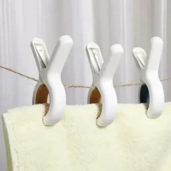 Tvättillbehör-6 st Klämmor Handduk Strand Kläder Klämmor Stol Klämma Hängande Plaststolar Stora Tvätt Torkpinnar Täcke Klädnypor Poolhållare