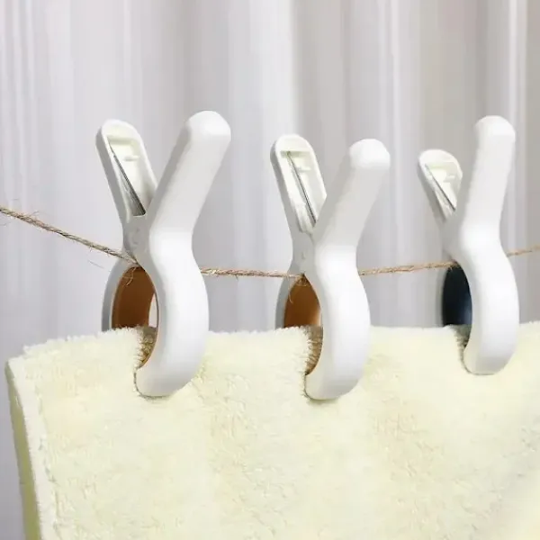 Tvättillbehör-6 st Klämmor Handduk Strand Kläder Klämmor Stol Klämma Hängande Plaststolar Stora Tvätt Torkpinnar Täcke Klädnypor Poolhållare