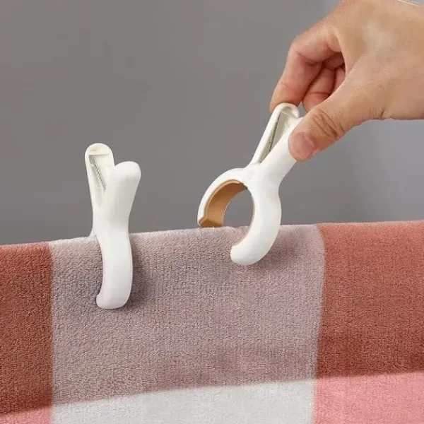 Tvättillbehör-6 st Klämmor Handduk Strand Kläder Klämmor Stol Klämma Hängande Plaststolar Stora Tvätt Torkpinnar Täcke Klädnypor Poolhållare