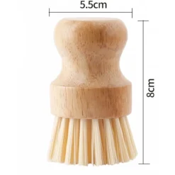 Rengöringsmedel-2 st miljövänliga diskborstar med nylonskaft och hamparep, träborste för kastruller, diskar och grönsaker