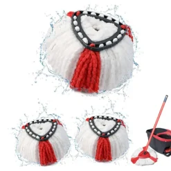 Xuigort Städmoppar-3 st mopprefill för mopphuvuden kompatibla med Vileda Turbo EasyWring och Clean - Enstaka mikrofibermoppbyte med fransar för Vileda