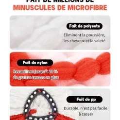 Xuigort Städmoppar-3 st mopprefill för mopphuvuden kompatibla med Vileda Turbo EasyWring och Clean - Enstaka mikrofibermoppbyte med fransar för Vileda