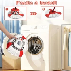 Xuigort Städmoppar-3 st mopprefill för mopphuvuden kompatibla med Vileda Turbo EasyWring och Clean - Enstaka mikrofibermoppbyte med fransar för Vileda