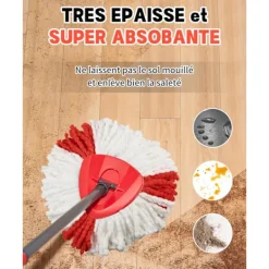 Xuigort Städmoppar-3 st mopprefill för mopphuvuden kompatibla med Vileda Turbo EasyWring och Clean - Enstaka mikrofibermoppbyte med fransar för Vileda