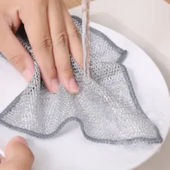 WAIDFU Svampar & Dukar-10 st Multifunktionell Disktrasor av Ståltråd, Metallrengöringsduk för Vått och Torrt double-deck: 20CM X 20CM