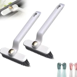 Fönsterrengöring-2 st multifunktionella roterande springrengöringsborstar, 360 graders rengöringsborste utan döda hörn, hushållsborste med hårda borst för springor