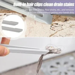 Fönsterrengöring-2 st multifunktionella roterande springrengöringsborstar, 360 graders rengöringsborste utan döda hörn, hushållsborste med hårda borst för springor