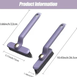 Fönsterrengöring-2 st multifunktionella roterande springrengöringsborstar, 360 graders rengöringsborste utan döda hörn, hushållsborste med hårda borst för springor