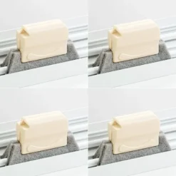 Fönsterrengöring-4 st multifunktionella spårborstar fönster spår rengöringsborste för dörrfönster glidbanor badrumsfönster spår (beige)