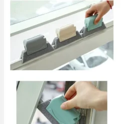 Fönsterrengöring-4 st multifunktionella spårborstar fönster spår rengöringsborste för dörrfönster glidbanor badrumsfönster spår (beige)