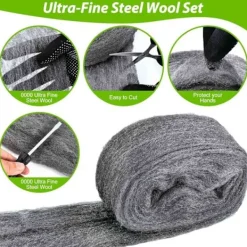 Skadedjur & Insekter-4 st Mus Stålull, 0000 Fin Stålull för Kontroll av Musull för Tätning