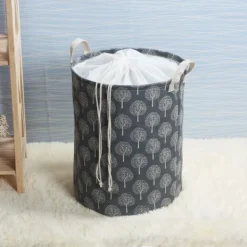 Tvättillbehör-1 st (Pengar träd, 35x45cm) 18-tums stora organiseringskorgar för klädförvaring, tvättkorgar med dragsko, hopfällbar tvättpåse, hopfällbar stor