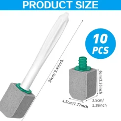 Svampar & Dukar-10 st Pimpsten Toalettrengörare med Extra Långt Handtag, för Rengöring av Kalkavlagringar Kök Badrum