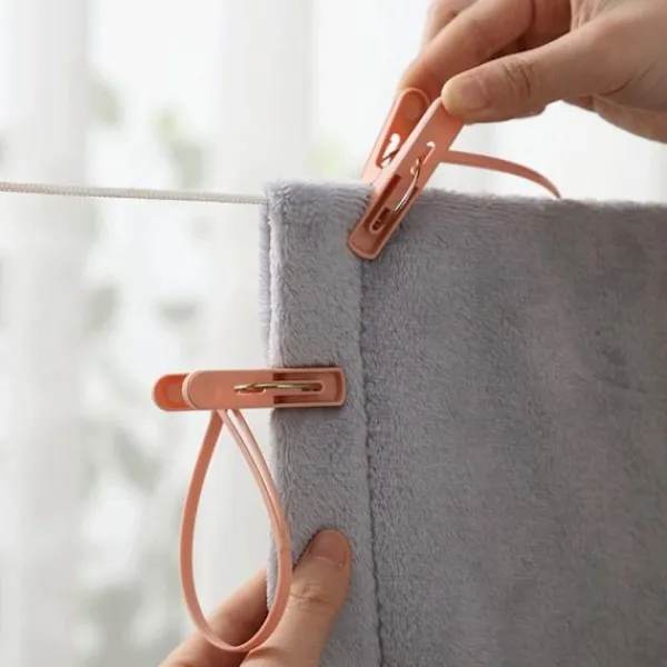 Tvättillbehör-12 st Plast Klädnypor Handduksklämma Torkning Klädförvaring