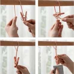 Tvättillbehör-12 st Plast Klädnypor Handduksklämma Torkning Klädförvaring