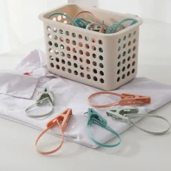 Tvättillbehör-12 st Plast Klädnypor Handduksklämma Torkning Klädförvaring