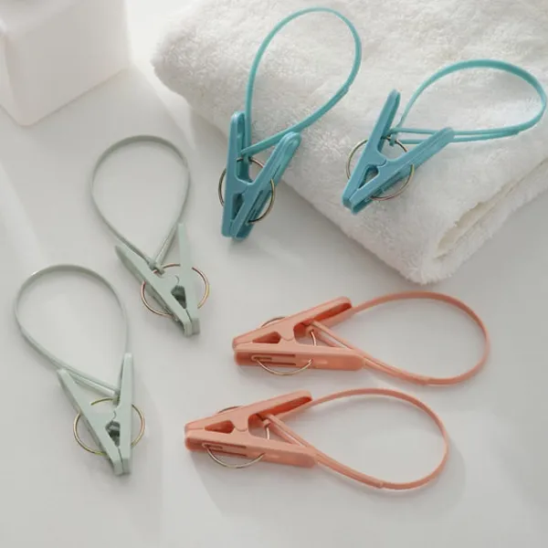 Tvättillbehör-12 st Plast Klädnypor Handduksklämma Torkning Klädförvaring