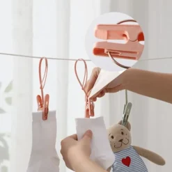 Tvättillbehör-12 st Plast Klädnypor Handduksklämma Torkning Klädförvaring